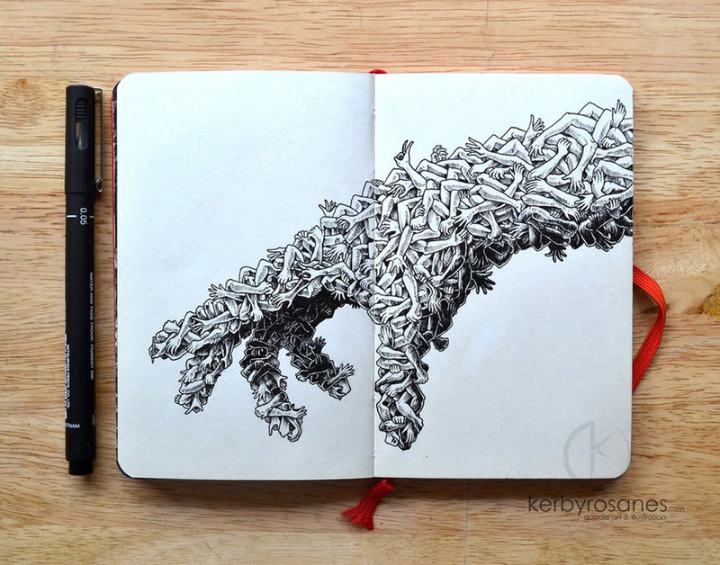 Illustration for article titled You can get lost for hours in these insanely intricate doodles